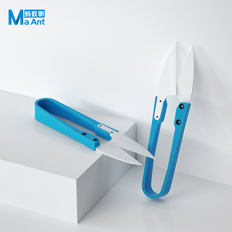 Baby Food Scissors - Maant tesoura de cerâmica azul isolada