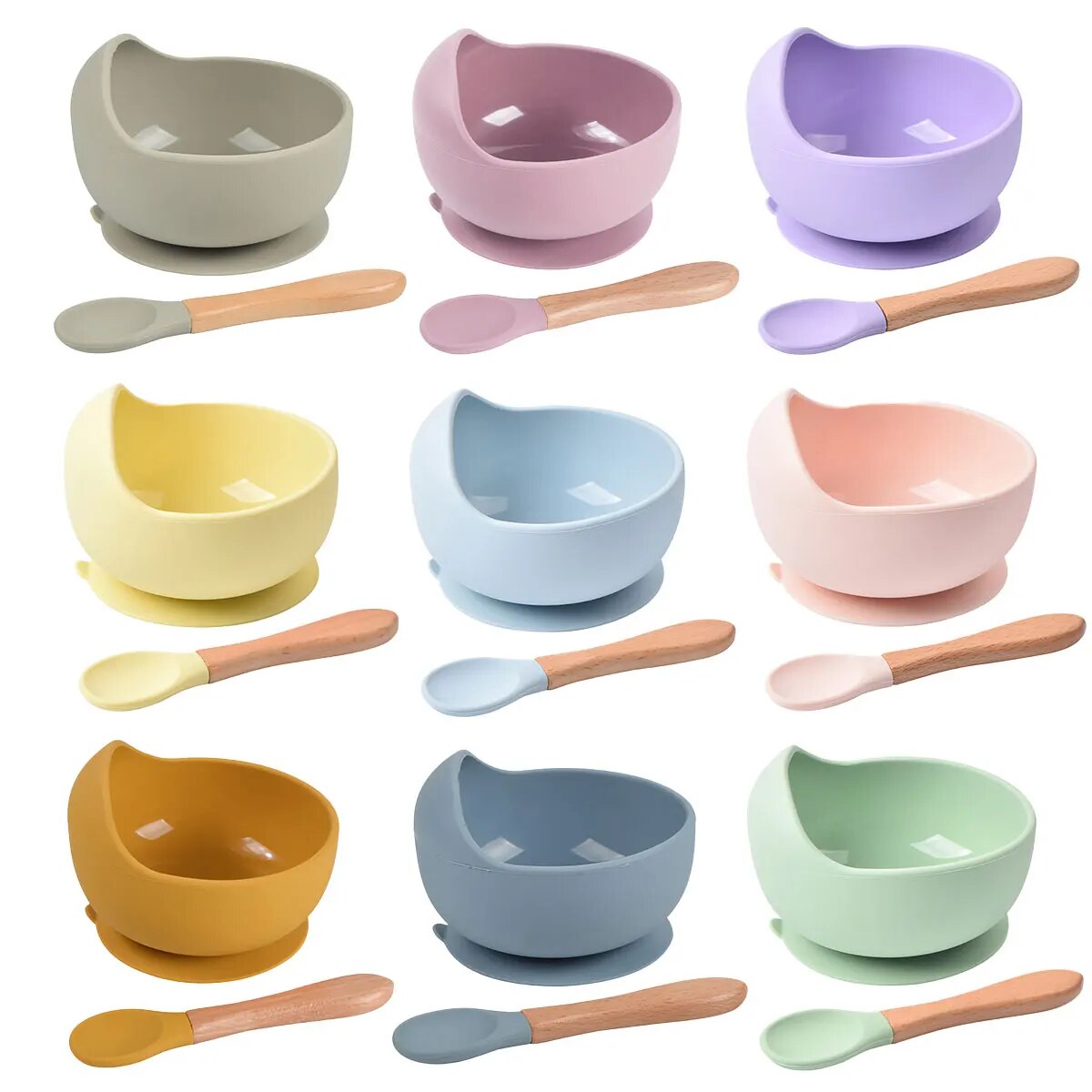 Baby Food Jars With Lids - Silicone bebê alimentação tigela talheres para
